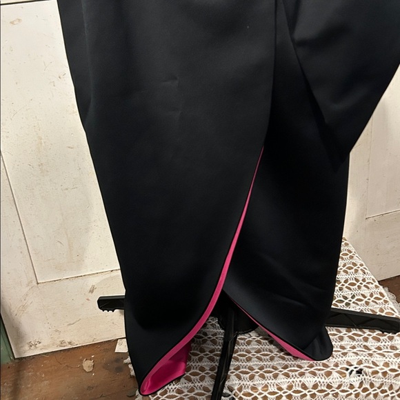 VTG Nili Martin Strapless Gown Sz 12 Black + Magenta Lining Made USA 90s Mobwife - Picture 5 of 16